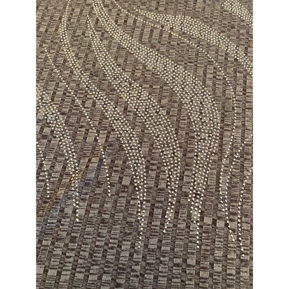 Bleeker & McDougal, women's embellished grey short sleeve blouse size PL - Picture 2 of 7